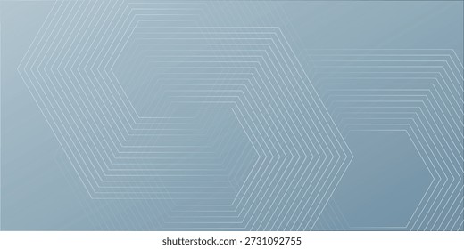 Linhas de hexágono abstrato em fundo cinza. Arte geométrica em linha de risca, cinzento moderno