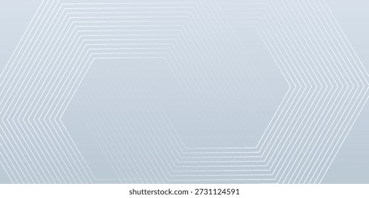 Abstractas líneas hexagonales sobre fondo gris. arte lineal moderno