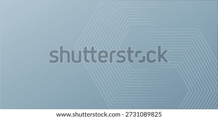 Abstract hexagon lines on gray background. Geometric stripe line art, gray modern