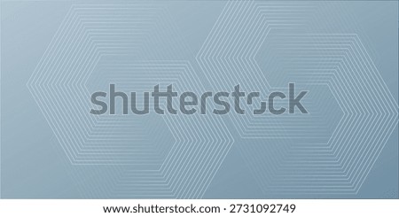Abstract hexagon lines on gray background. Geometric stripe line art, gray modern