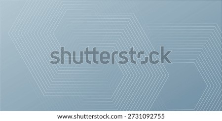 Abstract hexagon lines on gray background. Geometric stripe line art, gray modern