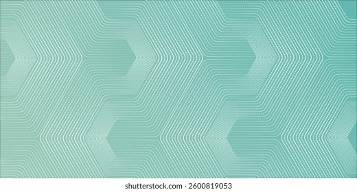 Abstract hexagon lines on green background. Modern geometric lines. Stripe line design