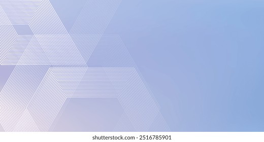 Abstract hexagon lines on light mesh blue an pink background. Geometric stripe line art design for poster, brochure, cover, website, header, web banner, presentation