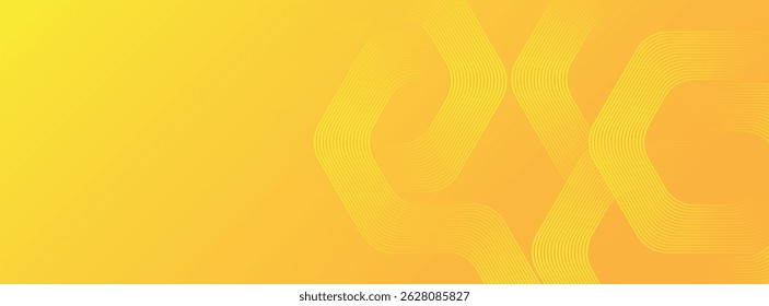 Abstract hexagon lines on orange background. Geometric stripe line art design modern