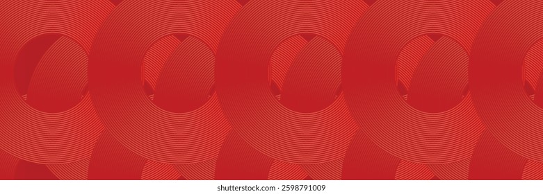 Abstract hexagon lines on red background. Geometric stripe line art design modern, eps10.