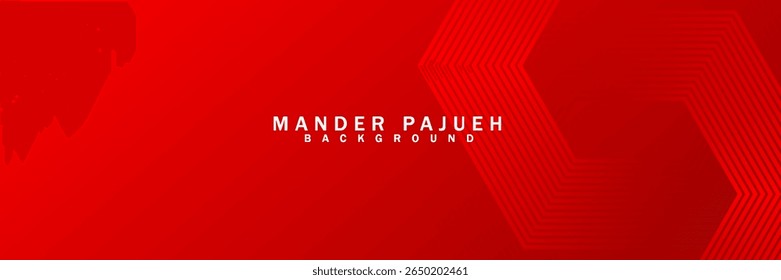 Abstract hexagon lines on red background. Geometric stripe line art design modern.