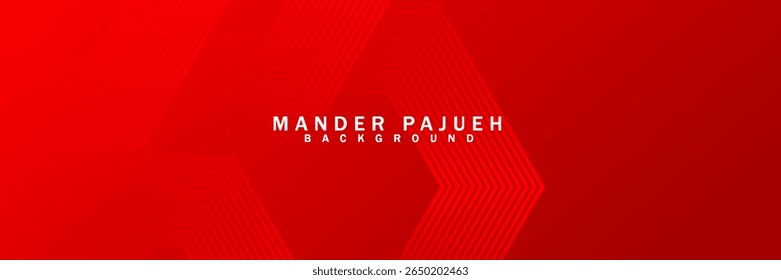 Abstract hexagon lines on red background. Geometric stripe line art design modern.