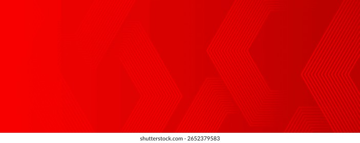 Abstract hexagon lines on red background. Geometric stripe line art design modern. vector illustration