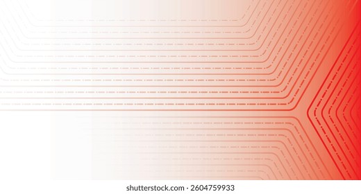 Abstract hexagon lines on white and red background. Geometric stripe line art design modern