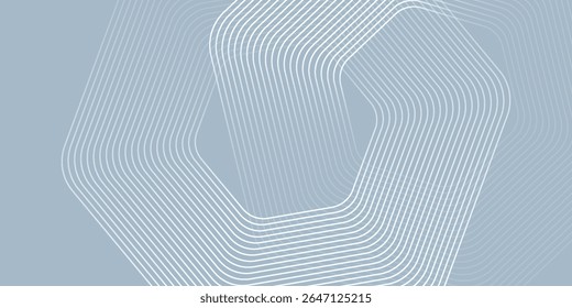 Linhas hexágono abstratas em azul de fundo branco. Projeto de arte de linha de faixa geométrica moderno
