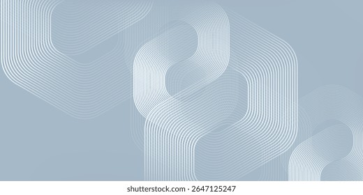 Abstract hexagon lines on white background blue. Geometric stripe line art design modern good simple art