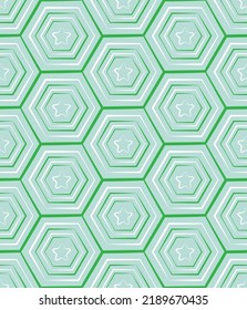 Abstract Hexagon Lines and Stars Geometric Seamless Pattern Stylish Interior Design Perfect for Wall Paper or Allover Fabric Print Pastel Blue Green Tones