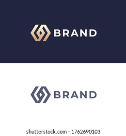 Abstract hexagon logo. Creative dynamic round logotype. Connection symbol.