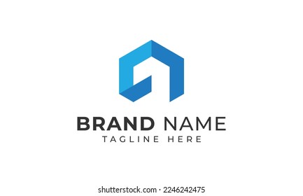 Abstract hexagon logo cube logo vector. Creative geometric logo design concept.