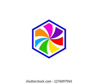 Abstract hexagon logo design