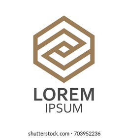 Abstract hexagon logo design