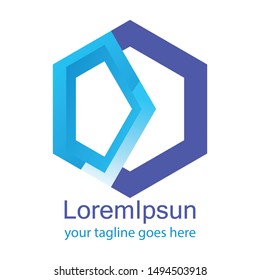 Abstract hexagon logo design. Eps 8