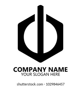 abstract hexagon logo design on white background, Abstract graphic icon, logo design template, symbol for company name