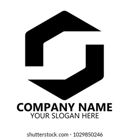 abstract hexagon logo design on white background, Abstract graphic icon, logo design template, symbol for company name.