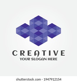 Abstract hexagon logo design. Polygon design template