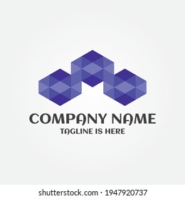Abstract hexagon logo design. Polygon design template