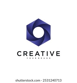 Abstract hexagon logo design, polygon logo template. Premium Vector