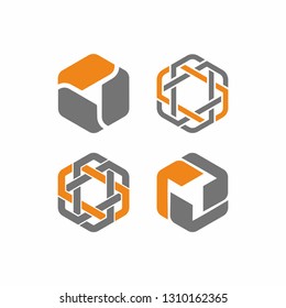 Abstract hexagon logo design template vector illustration