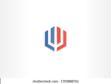 Abstract hexagon logo design template