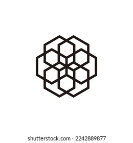 abstract hexagon logo design vector sign