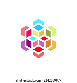 abstract hexagon logo design vector sign