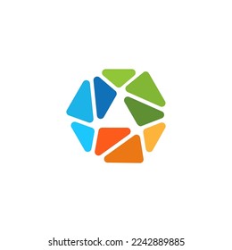 abstract hexagon logo design vector sign