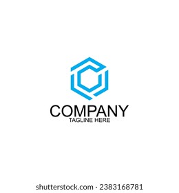 Abstract hexagon logo design vector
