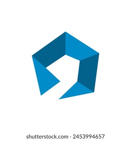 Abstract hexagon logo design vector image. Abstract Cube Hexagon Logo Design Vector Illustration. Modern colorful abstract hexagon vector logo or element design.