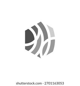 Abstrato logotipo hexágono e gradações de cores elegantes. Adequado para logotipos de empresas que operam nas áreas de tecnologia e ciência.