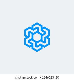 Abstract hexagon logo geometric shape.