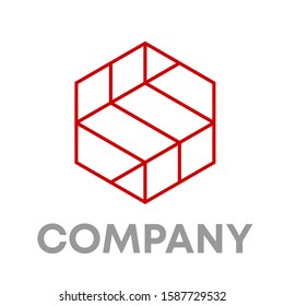 abstract hexagon logo icon design template sign