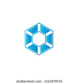 Abstract hexagon logo. Tech logo. Technology logo. Developer logo - Vector
