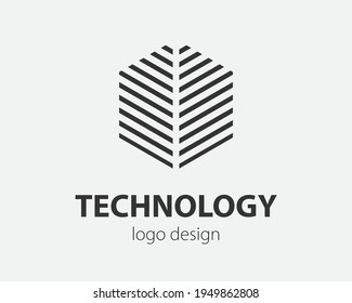 Abstract hexagon logo vector. Creative geometric logotype, design concept.