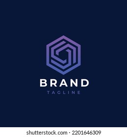 Abstract hexagon logo vector. Creative geometric logo design concept.