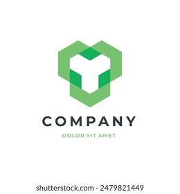 Abstract hexagon logo vector. Creative geometric logo design concept.