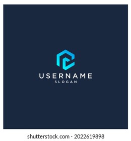 Abstract hexagon logo vector. Cube logo. Creative geometric logo design concept.