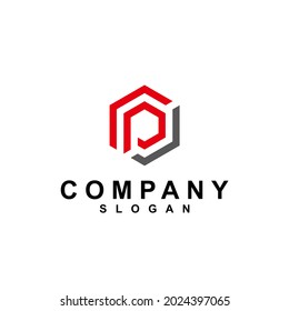 Abstract hexagon logo vector. Cube logo. Creative geometric logo design concept.
