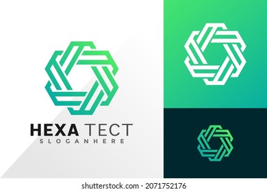Resumen del diseño vectorial del logotipo hexagonal. Emblema abstracto, concepto de diseños, logotipos, elemento de logotipo para plantilla