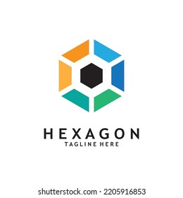 ilustración del vector del logotipo del hexágono abstracto