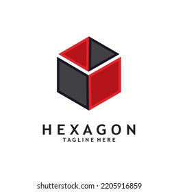 abstract hexagon logo vector illustration
