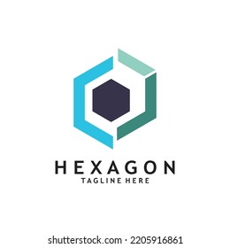 abstract hexagon logo vector illustration