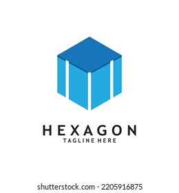 abstract hexagon logo vector illustration