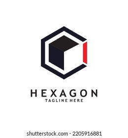 abstraktes Hexagon-Logo, Vektorgrafik
