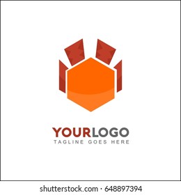 Abstract hexagon logo. Abstract vector in modern style