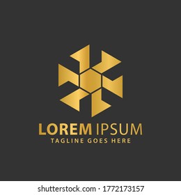 Abstract Hexagon Luxury Gold Modern Logos Design Vector Illustration Template Stock Premium